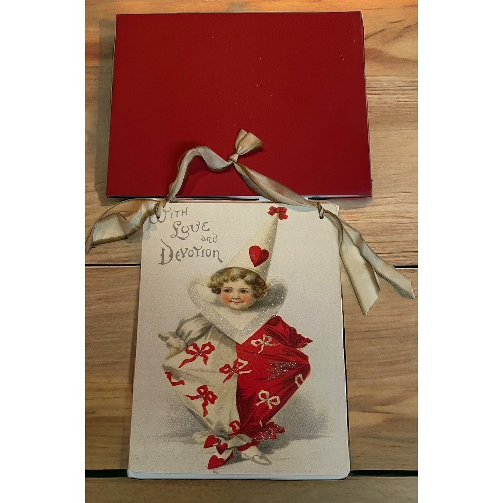 Large Cardboard Valentines Day Card Postcard Victorian Inspired Wall Hanging NEW
